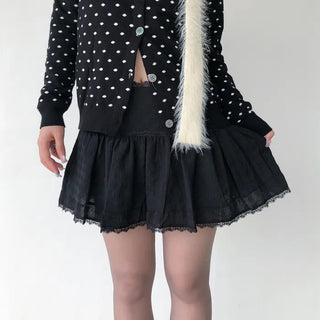 Lace mini skirt