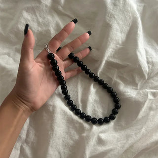 Black Bead Necklace