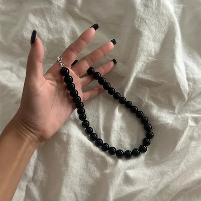 Black Bead Necklace