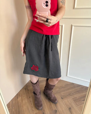 Rose Stitch Gauze Skirt