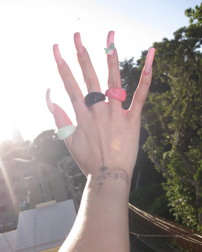 Matte Color Bold Arch Ring
