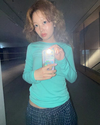 Colorful slim long-sleeved T-shirt