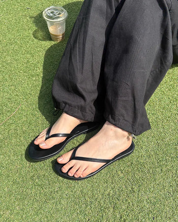 Faux leather beach sandals