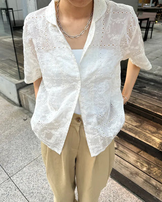 Heart embroidered shirt