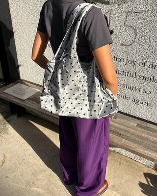 Polka Dot Nylon Tote Bag