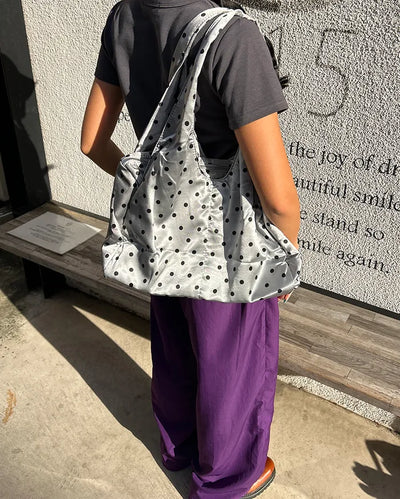 Polka Dot Nylon Tote Bag