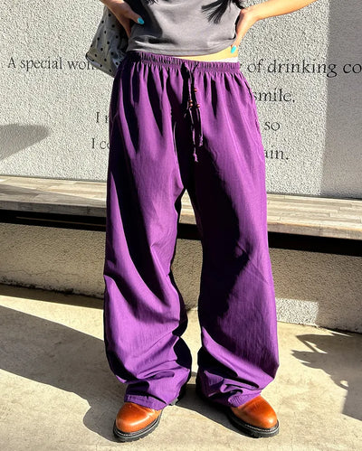 Wood Bead Nylon Easy Pants