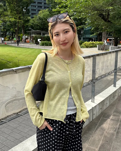 Cut-off hem viscose summer cardigan