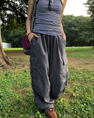 (Unisex) Elastic Waist Summer Cargo Jogger Pants