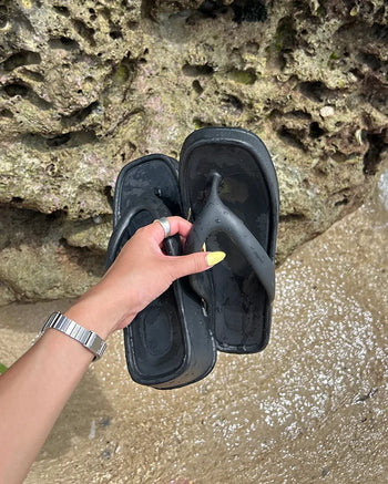 Bold high-soled thong sandals