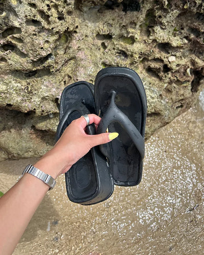 Bold high-soled thong sandals