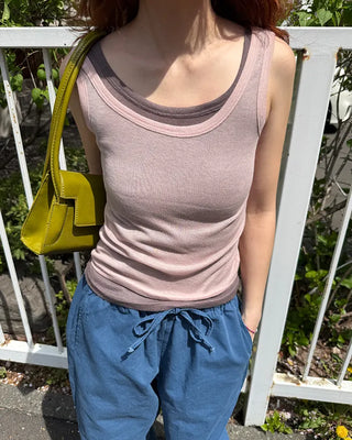 U-neck layered camisole