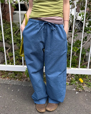 Cotton pants with elastic waistband