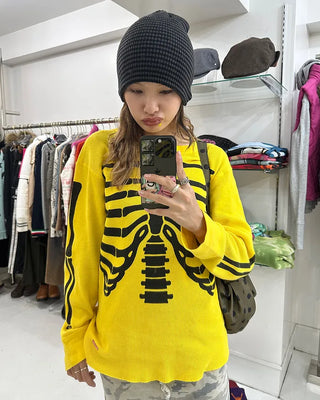 Slim Border Rib Knit Beanie