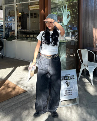 Summer Rigid Wide Denim Pants