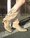 Custom suede long boots