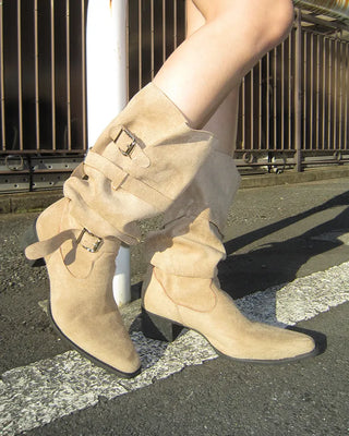 Custom suede long boots