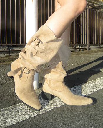 Custom suede long boots