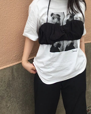 Straphole neck wrinkle bralette