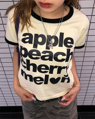Fruit Ringer Semi-Cropped Half T-Shirt