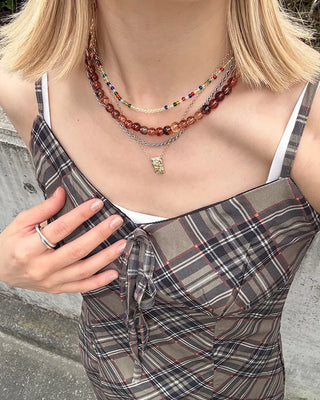 Brown bead necklace
