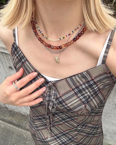 Brown bead necklace