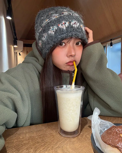 Mixed Color Point Knit Beanie