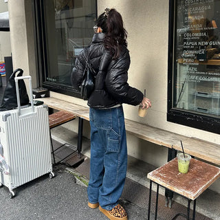 Carpenter wide denim pants