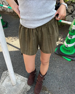 Striped side drawstring shorts