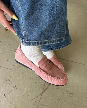 Suede Driving Flat Loafers