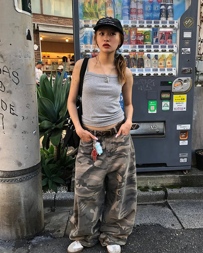 Camouflage Super Wide Cotton Pants