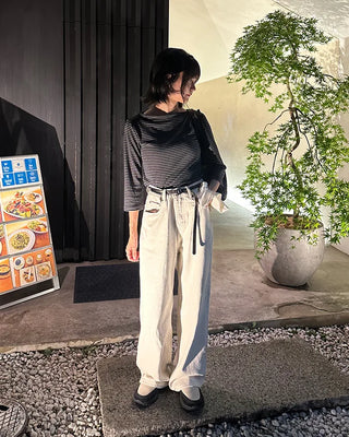 Daily straight denim pants
