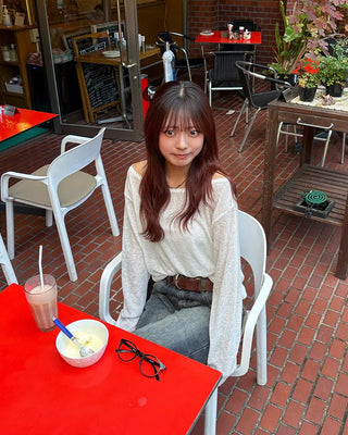 2-way loose sheer summer knit T-shirt