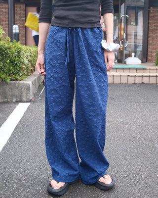 Embossed Flower Pants