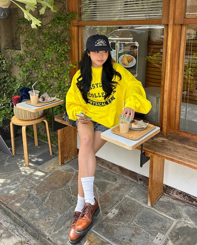 (Unisex) Drop Shoulder Oversized Sweatshirt T-Shirt