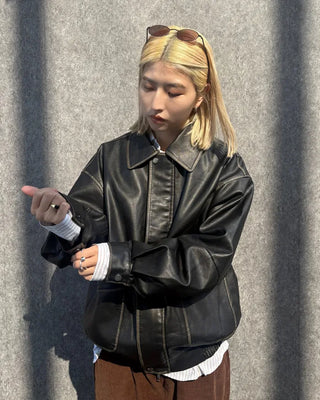 Vintage Wash Quilted Leather Jacket