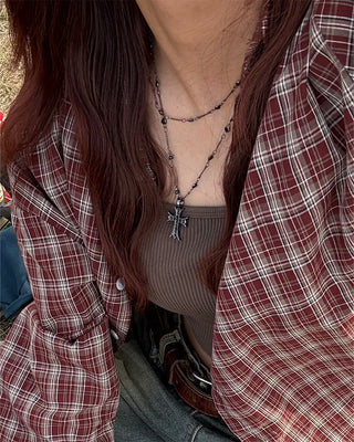 Gothic Cubic Chain Layered Necklace