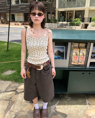 Bag Tag Wide Bermuda Cotton Pants