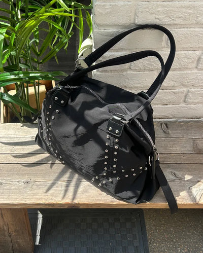 Double rivet line nylon bag