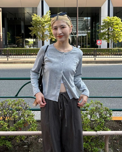 Basic camisole cardigan set
