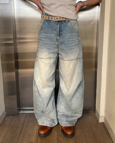 (Unisex) York Side Tuck Balloon Jeans
