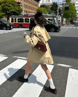 Stand Collar Flare Zip Half Coat
