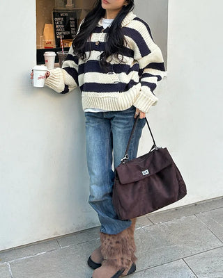2-way one-shoulder suede Kelly bag