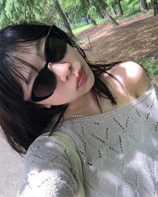 Cat Slim Frame Sunglasses