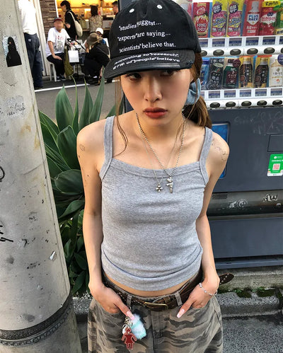 Square neck ribbed camisole
