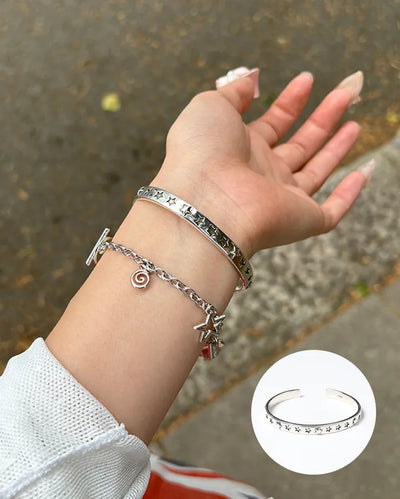 Star Silver Bangle Bracelet