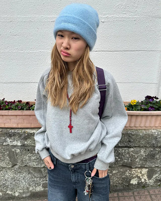 Saddle Shoulder Fleece Lined Sweatshirt