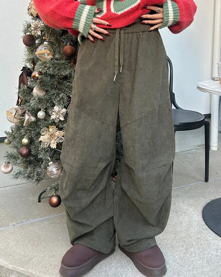 Slash Yoke Corduroy Fleece Easy Pants
