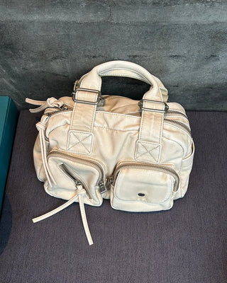 2-Way Vintage Double Pocket Square Boston Bag