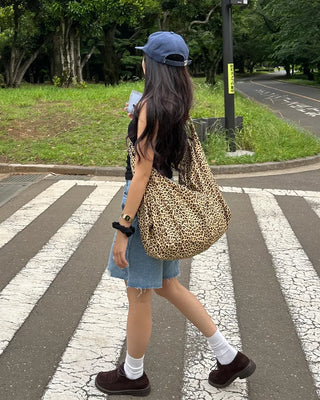 3-way leopard print big bag